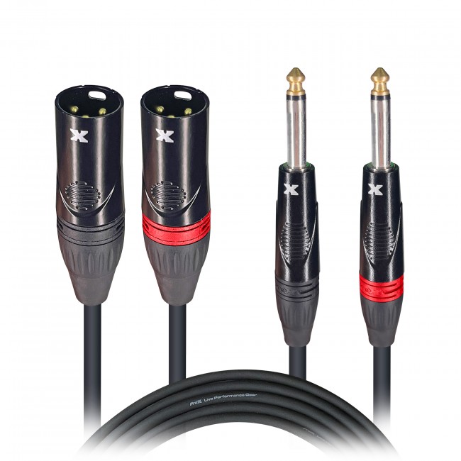 5' Ft. High Performance Dual 1/4” TS Male to Dual XLR Male Unbalanced Audio Cable