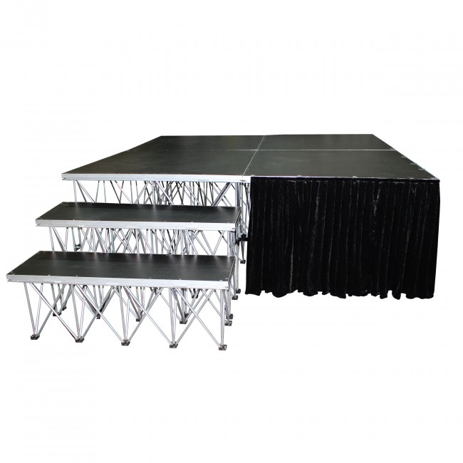 StageX 32 Inch Black Portable Stage Stage Skirt - Compatible with XSQ XSU Stages