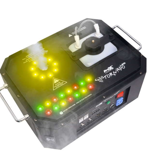 Professional Stage Portable Fog Machine Vertical Spray DJ Effects DMX RGBA LED Lighting System.
