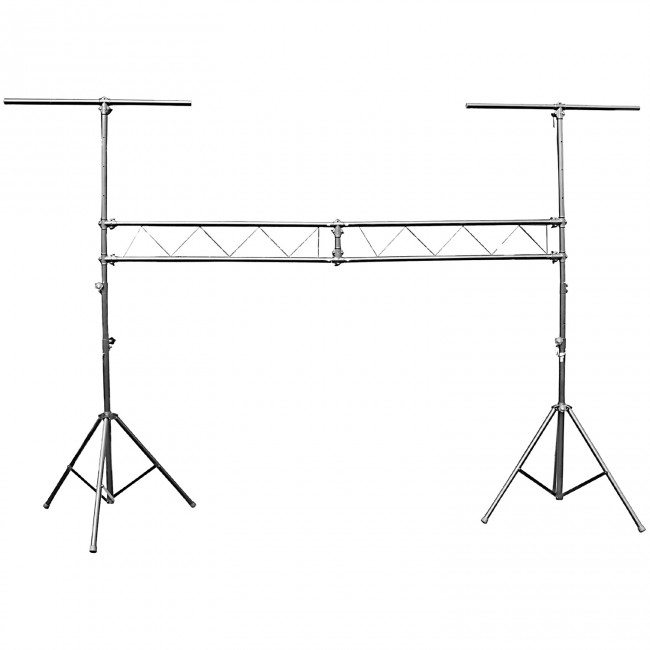 Set of (2) 10 Ft. DJ Stage Lighting Truss Stands System Includes (2) T-Adapters and (2) I-Beam Segments