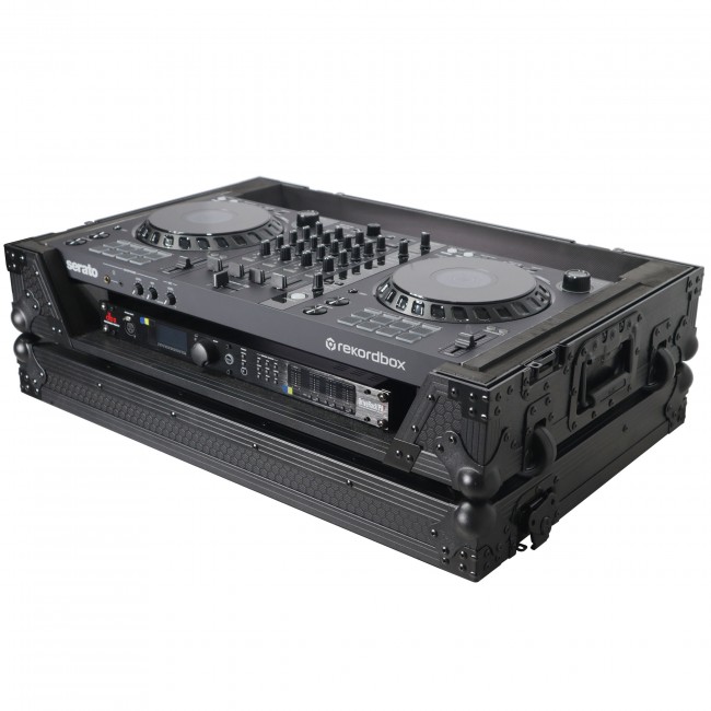 ATA Flight Style Road Case for Pioneer DDJ-FLX6 DJ Controller with 1U Rack Space and Wheels Black