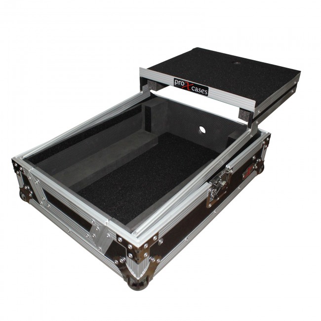 Mixer ATA Flight Hard Case for Large Format 12 Universal DJ Mixer with Laptop Shelf