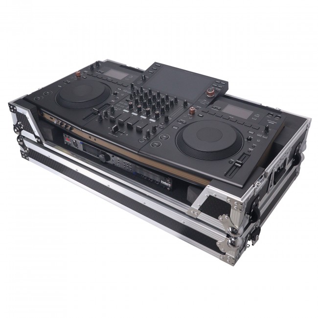 ATA Flight Style Road Case For Pioneer Opus Quad DJ Controller with 1U Rack Space and Wheels