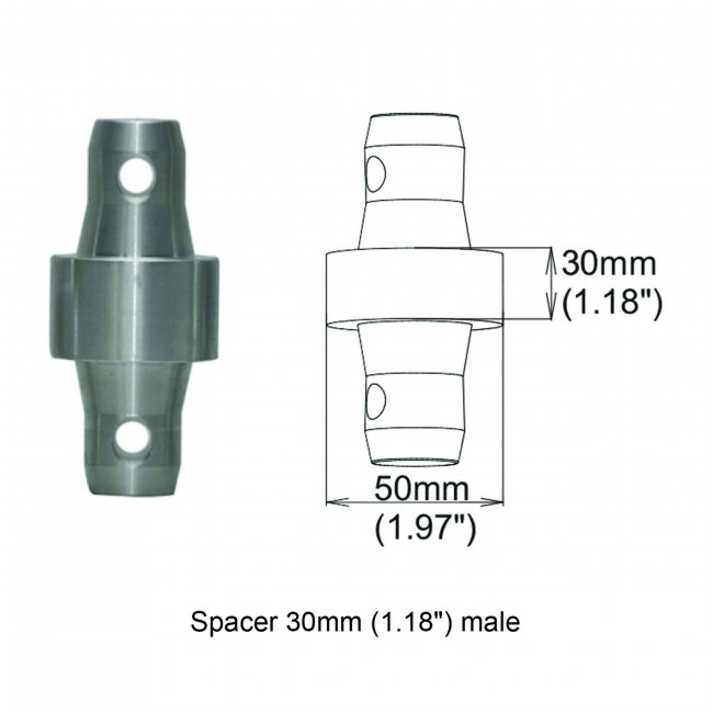 Spacer 30mm Male Coupler
