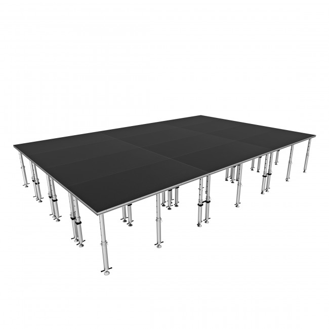 16FT x 24FT StageQ 12 Stage Platforms 4FT x 8FT Package Incl Height Adjustable 28-48 inch Legs